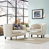 Prospect 2 Piece Upholstered Fabric Loveseat and Armchair Set Beige EEI-3148-BEI-SET