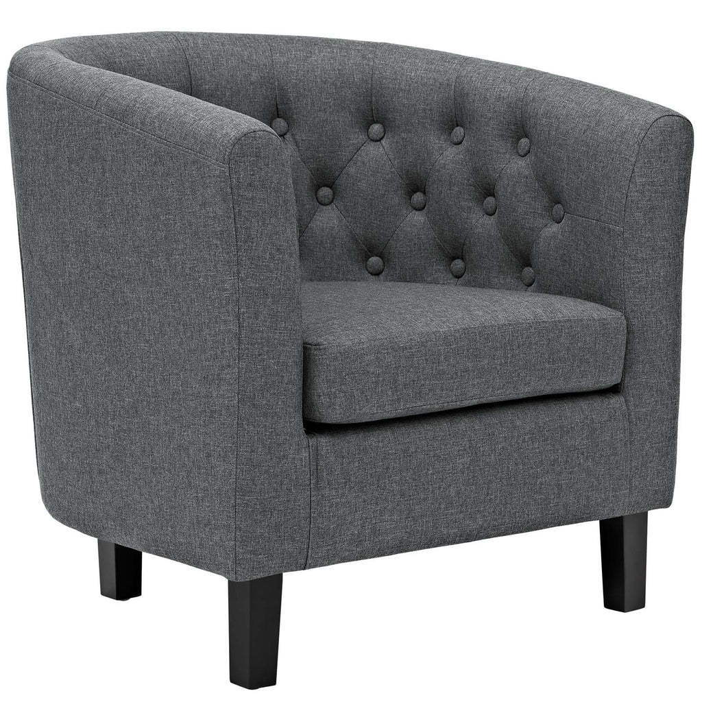 Prospect 2 Piece Upholstered Fabric Loveseat and Armchair Set Gray EEI-3148-GRY-SET
