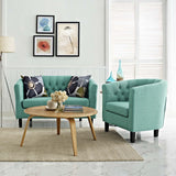 Prospect 2 Piece Upholstered Fabric Loveseat and Armchair Set Laguna EEI-3148-LAG-SET