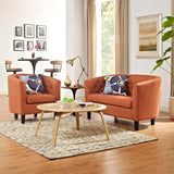 Prospect 2 Piece Upholstered Fabric Loveseat and Armchair Set Orange EEI-3148-ORA-SET