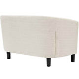 Prospect 3 Piece Upholstered Fabric Loveseat and Armchair Set Beige EEI-3149-BEI-SET