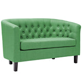 Prospect 3 Piece Upholstered Fabric Loveseat and Armchair Set Green EEI-3149-GRN-SET