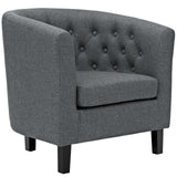 Prospect 3 Piece Upholstered Fabric Loveseat and Armchair Set Gray EEI-3149-GRY-SET