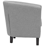 Prospect 3 Piece Upholstered Fabric Loveseat and Armchair Set Light Gray EEI-3149-LGR-SET