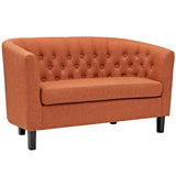 Prospect 3 Piece Upholstered Fabric Loveseat and Armchair Set Orange EEI-3149-ORA-SET