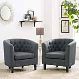 Prospect 2 Piece Upholstered Fabric Armchair Set Gray EEI-3150-GRY-SET