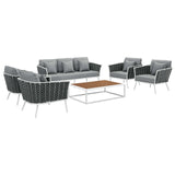 Stance 6 Piece Outdoor Patio Aluminum Sectional Sofa Set