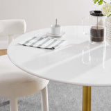 Modway Furniture Lippa 40" Round Wood Dining Table Gold White EEI-3226-GLD-WHI