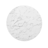 Modway Furniture Lippa 40" Round Artificial Marble Dining Table Gold White EEI-3231-GLD-WHI