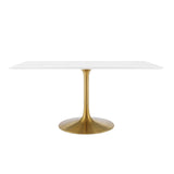 Modway Furniture Lippa 60" Rectangle Wood Dining Table Gold White EEI-3256-GLD-WHI
