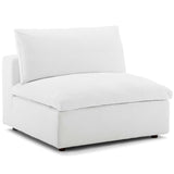 Commix Down Filled Overstuffed Armless Chair White EEI-3270-WHI