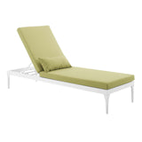 Perspective Cushion Outdoor Patio Chaise Lounge Chair White Peridot EEI-3301-WHI-PER