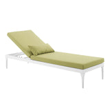 Perspective Cushion Outdoor Patio Chaise Lounge Chair White Peridot EEI-3301-WHI-PER