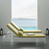 Perspective Cushion Outdoor Patio Chaise Lounge Chair White Peridot EEI-3301-WHI-PER