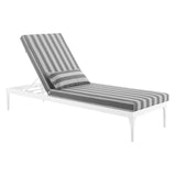 Perspective Cushion Outdoor Patio Chaise Lounge Chair White Striped Gray EEI-3301-WHI-STG