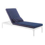 Perspective Cushion Outdoor Patio Chaise Lounge Chair White Striped Navy EEI-3301-WHI-STN