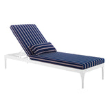 Perspective Cushion Outdoor Patio Chaise Lounge Chair White Striped Navy EEI-3301-WHI-STN