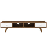 Transmit 70" Media Console Wood TV Stand Walnut White EEI-3302-WAL-WHI