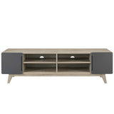 Tread 70" Media Console TV Stand Natural Gray EEI-3306-NAT-GRY