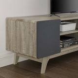 Tread 70" Media Console TV Stand Natural Gray EEI-3306-NAT-GRY