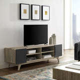 Tread 70" Media Console TV Stand Natural Gray EEI-3306-NAT-GRY