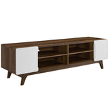 Tread 70" Media Console TV Stand Walnut White EEI-3306-WAL-WHI