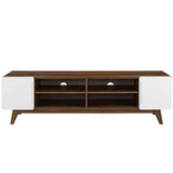 Tread 70" Media Console TV Stand Walnut White EEI-3306-WAL-WHI