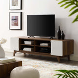 Tread 70" Media Console TV Stand Walnut White EEI-3306-WAL-WHI