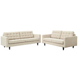 Empress Sofa and Loveseat Set of 2 Beige EEI-3317-BEI