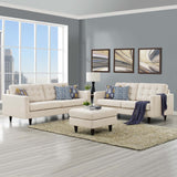 Empress Sofa and Loveseat Set of 2 Beige EEI-3317-BEI