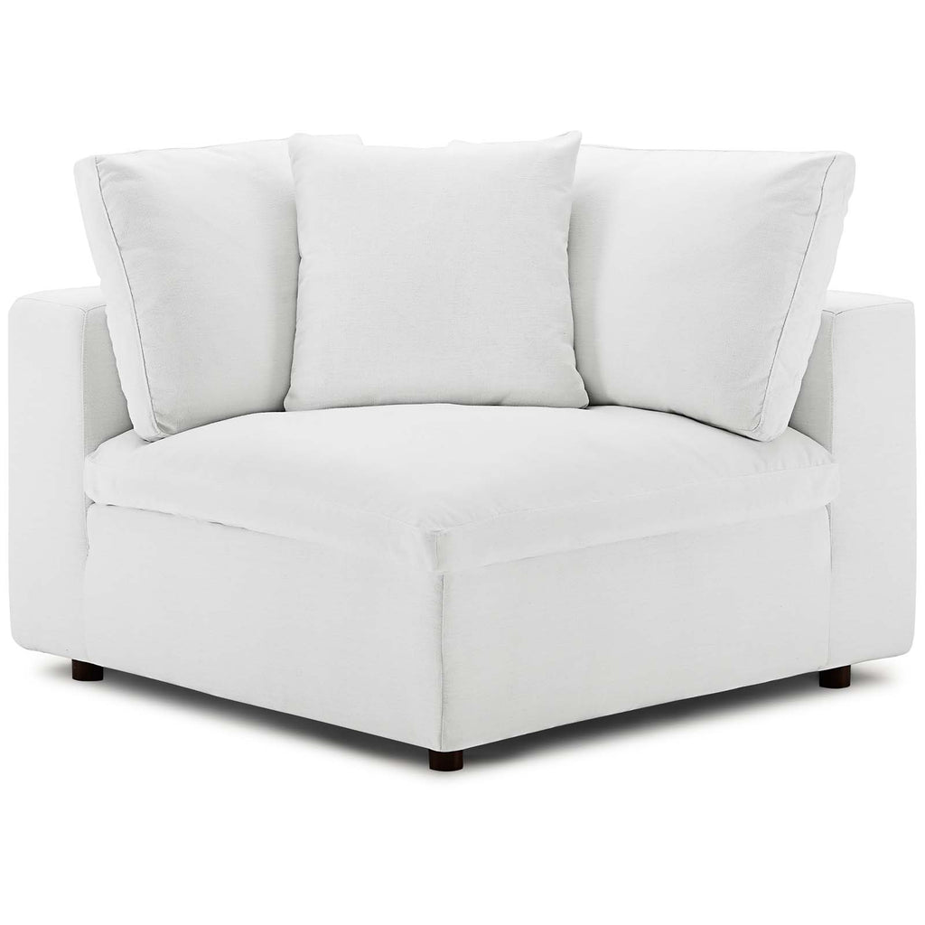 Commix Down Filled Overstuffed Corner Chair White EEI-3319-WHI