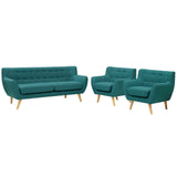 Remark 3 Piece Living Room Set Teal EEI-3322-TEA-SET