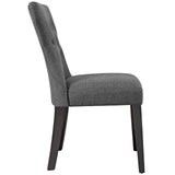 Silhouette Dining Side Chairs Upholstered Fabric Set of 4 Gray EEI-3328-GRY