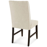 Motivate Channel Tufted Upholstered Fabric Dining Chair Set of 2 Beige EEI-3333-BEI