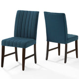 Motivate Channel Tufted Upholstered Fabric Dining Chair Set of 2 Blue EEI-3333-BLU