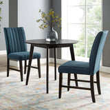 Motivate Channel Tufted Upholstered Fabric Dining Chair Set of 2 Blue EEI-3333-BLU