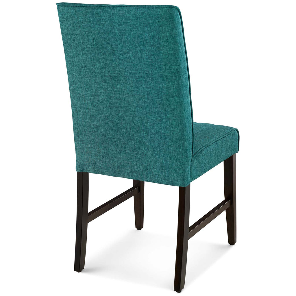 Motivate Channel Tufted Upholstered Fabric Dining Chair Set of 2 Teal EEI-3333-TEA