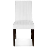 Motivate Channel Tufted Upholstered Fabric Dining Chair Set of 2 White EEI-3333-WHI