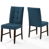Promulgate Biscuit Tufted Upholstered Fabric Dining Chair Set of 2 Blue EEI-3335-BLU