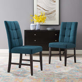 Promulgate Biscuit Tufted Upholstered Fabric Dining Chair Set of 2 Blue EEI-3335-BLU