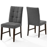 Promulgate Biscuit Tufted Upholstered Fabric Dining Chair Set of 2 Gray EEI-3335-GRY