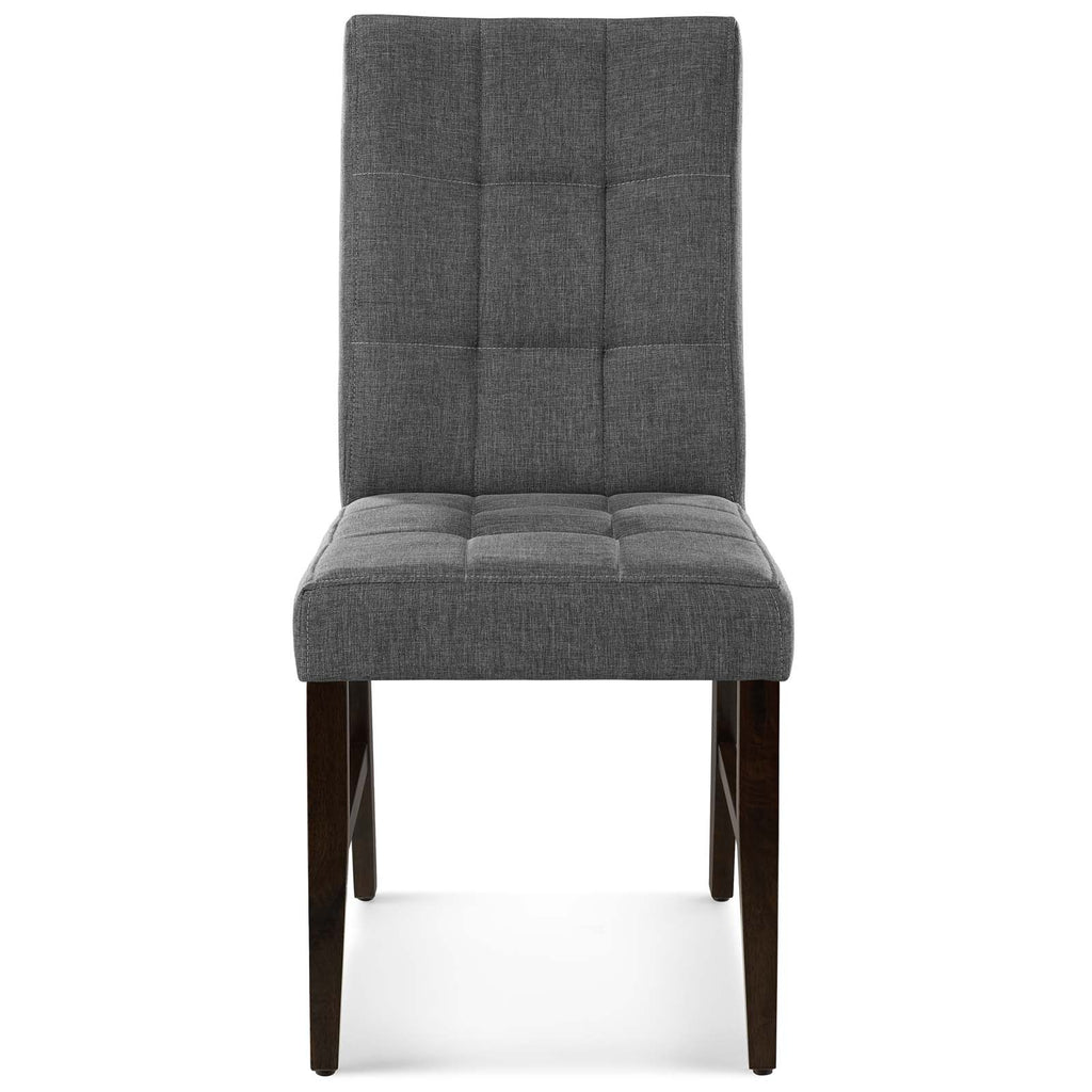 Promulgate Biscuit Tufted Upholstered Fabric Dining Chair Set of 2 Gray EEI-3335-GRY