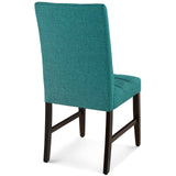Promulgate Biscuit Tufted Upholstered Fabric Dining Chair Set of 2 Teal EEI-3335-TEA