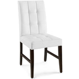 Promulgate Biscuit Tufted Upholstered Faux Leather Dining Side Chair Set of 2 White EEI-3336-WHI