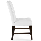 Promulgate Biscuit Tufted Upholstered Faux Leather Dining Side Chair Set of 2 White EEI-3336-WHI
