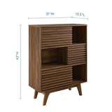 Render Three-Tier Display Storage Cabinet Stand Walnut EEI-3343-WAL