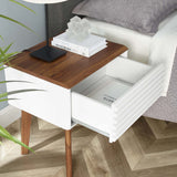 Render End Table Walnut White EEI-3345-WAL-WHI