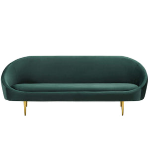 Sublime Vertical Curve Back Performance Velvet Sofa Green EEI-3349-GRN