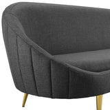 Sublime Vertical Curve Back Fabric Sofa Gray EEI-3350-GRY