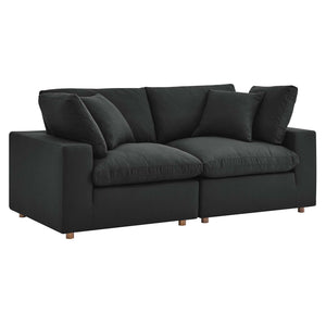 Modway Furniture Commix Down Filled Overstuffed 2 Piece Sectional Sofa Set XRXT Black EEI-3354-BLK